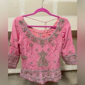 Beautiful pink colored lehnga.